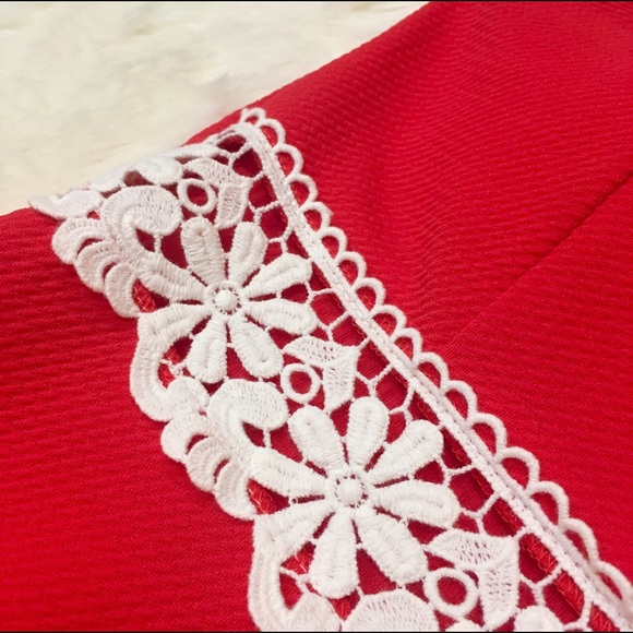 Red & White/Ivory Mini Dress - Picture 7 of 7